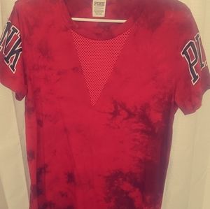 VS PINK COLLEGE TIE DIE TEE SHIRT